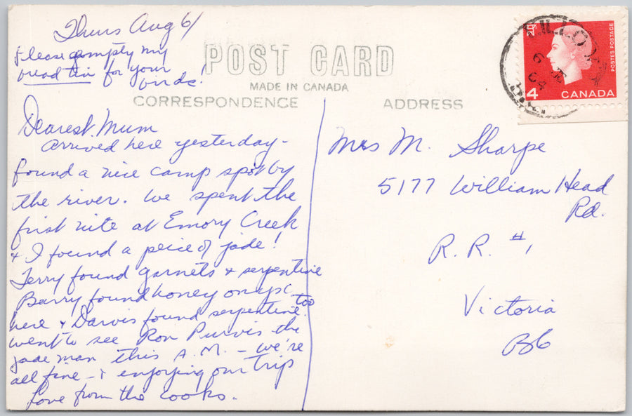 Lillooet BC Street Scene Autos VW Beetle 1964 A.W.A. Phair RPPC Postcard SP22