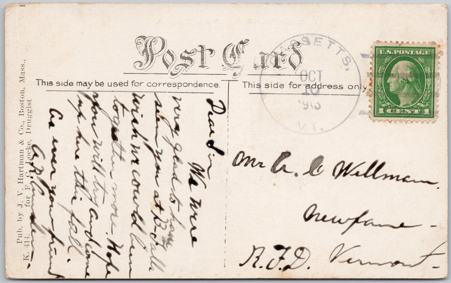 Chester Depot Vermont RR Station Railway Depot Train 1913 Hartman Postcard SP22