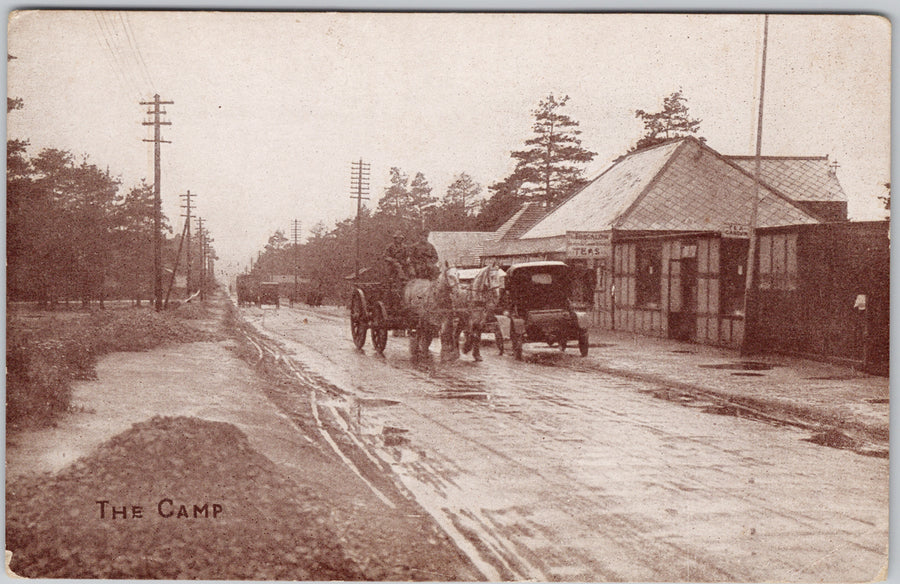 Whitley Camp WW1 Horses Wagon Teas Sign Canadian Military Unused Bookstall Postcard 