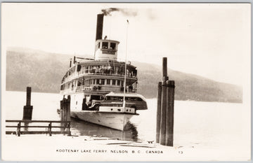 SS 'Nasookin' Steamer Kootenay Lake Ferry Nelson BC Postcard 