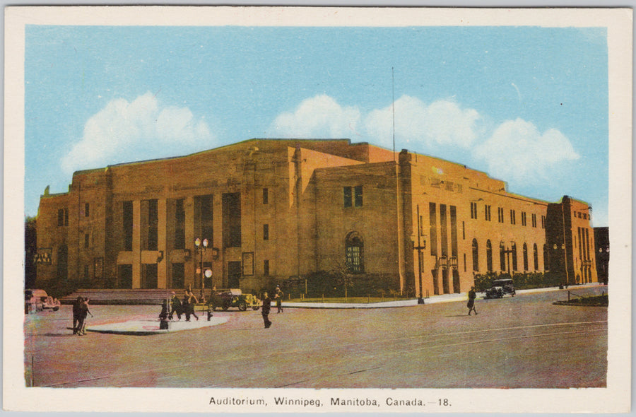 Auditorium Winnipeg Manitoba MB The Aud Postcard