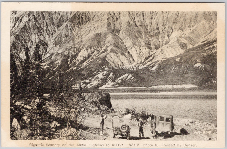 Alaska Highway People and Autos Alcan Hwy Yukon WIB PECO Postcard