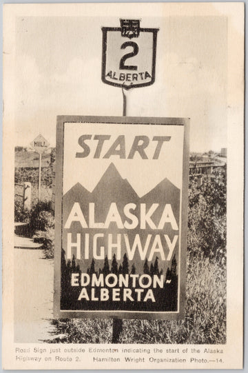 Start of Alaska Highway Edmonton Alberta Highway #2 Postcard