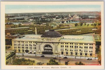CNR Station Winnipeg MAnitoba MB PECO Postcard 