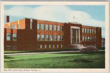 City Hall Lethbridge Alberta Postcard 