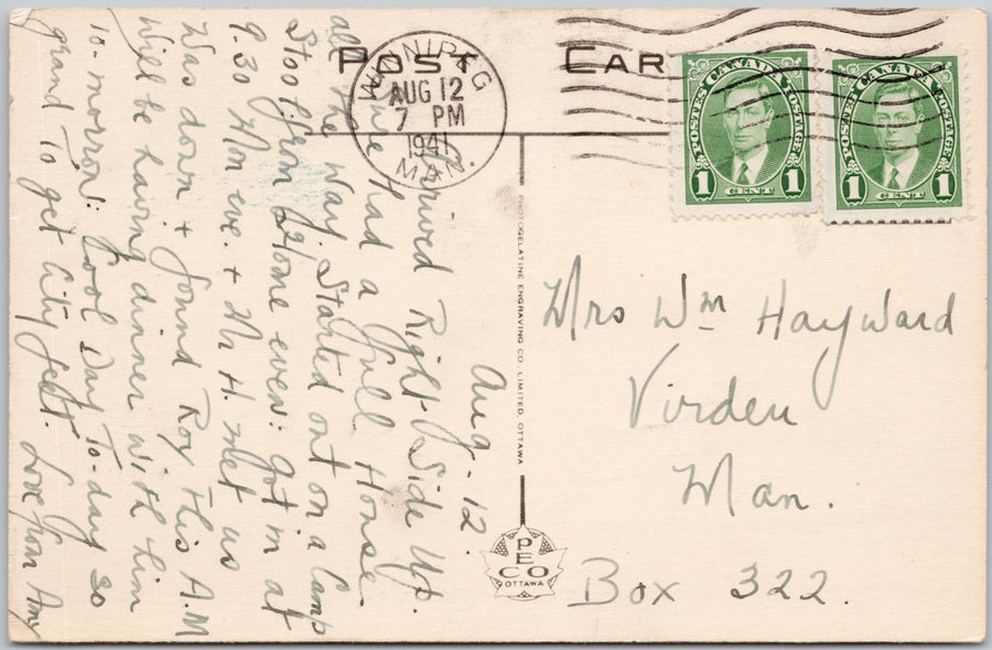 St. Andrews Locks Bridge Winnipeg Manitoba PECO Postcard SP22