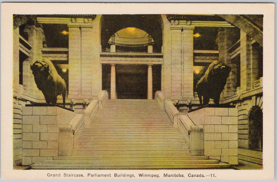Winnipeg Manitoba Grand Staircase Parliament Postcard 