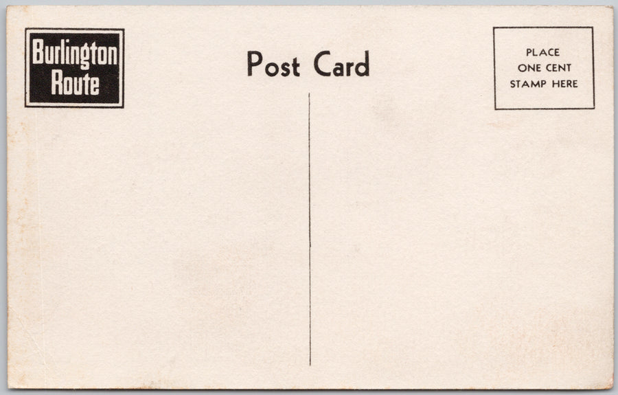 Vintage Burlington Route Railway Post Office 70 Years Progress Postcard SP22