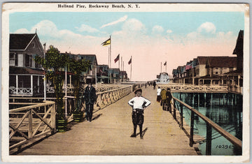 Holland Pier Rockaway Beach NY 1923 Far Rockaway Cancel Postcard SP22