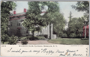 Midwood Club Flatbush Brooklyn NY Illustrated Post Card Postcard 