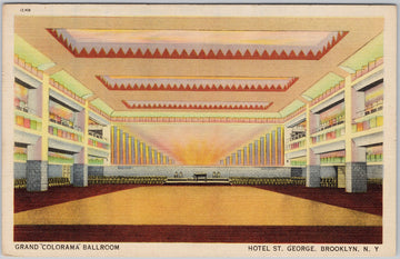 Vintage Hotel St. George Brooklyn Grand Colorama Ballroom Postcard 