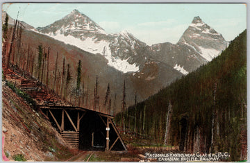 Macdonald Range Near Glacier BC Canadian Pacific Railway Postcard 