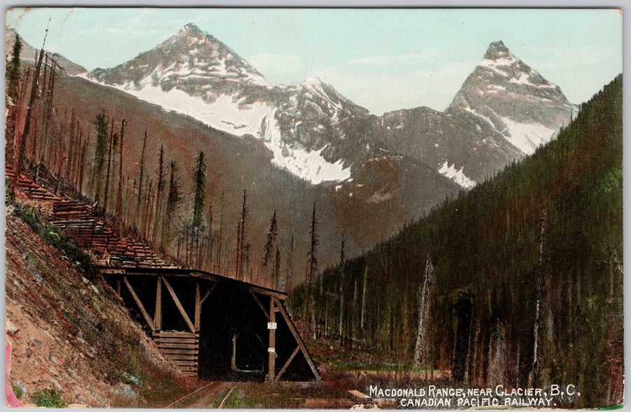 Macdonald Range Near Glacier BC Canadian Pacific Railway Postcard 