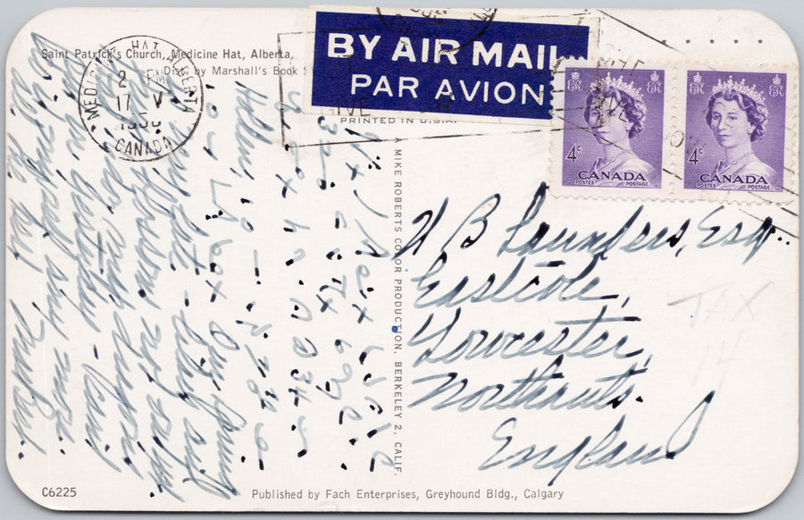 St Patrick’s Church Medicine Hat Alberta Canada 1959 Postcard SP22