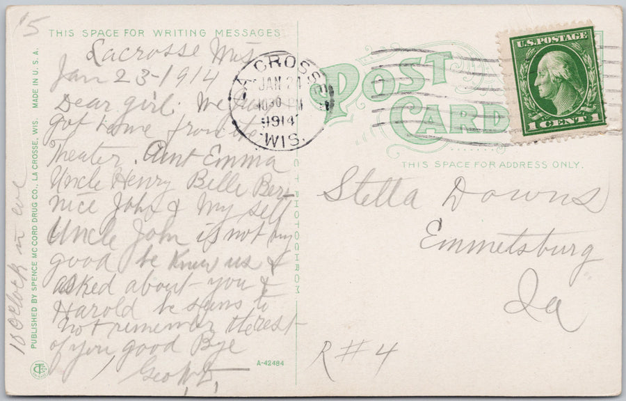 La Crosse Wisconsin High School and Manual Training Annex WI USA Postcard SP22 *as is