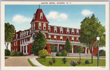 Huffry Hotel Hickory NC Unused Linen Postcard