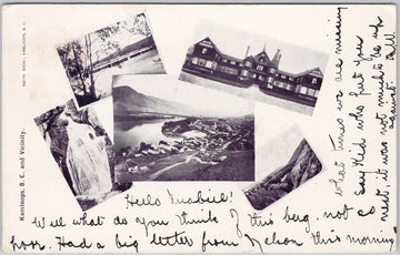 Kamloops BC and Vicinity Smith Bros Collage Early Town View 1908 Postcard 