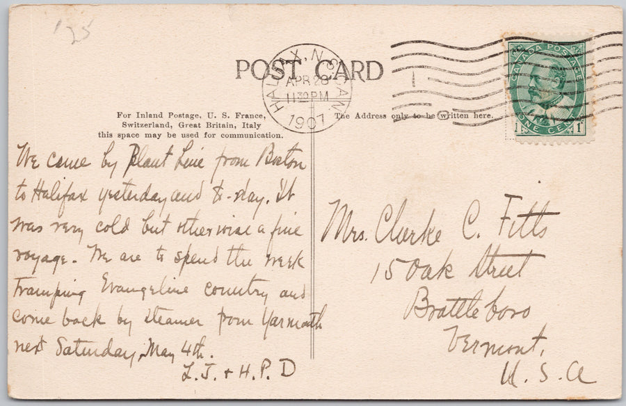 Halifax NS North West Arm Club Regatta Nova Scotia Boats 1907 Postcard SP22 *as is