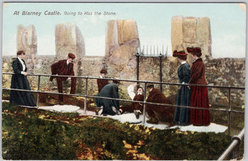 Blarney Castle Ireland Going To Kiss The Stone Unused Postcard