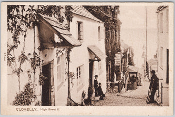 Clovelly High Street Steep Cobbled Lane Devon England Early View Postcard 