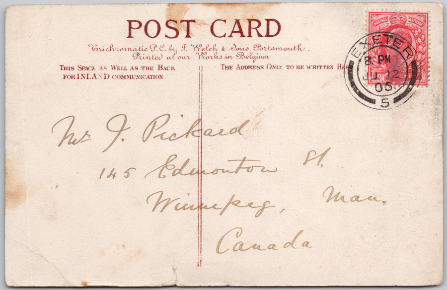 High Street Exeter Tram And Shops 1906 Postcard SP22 *as is