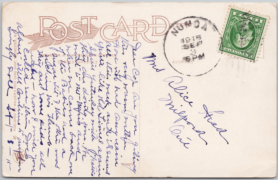 Rochester NY Main Street And East Avenue 1915 Postcard SP22 *as is