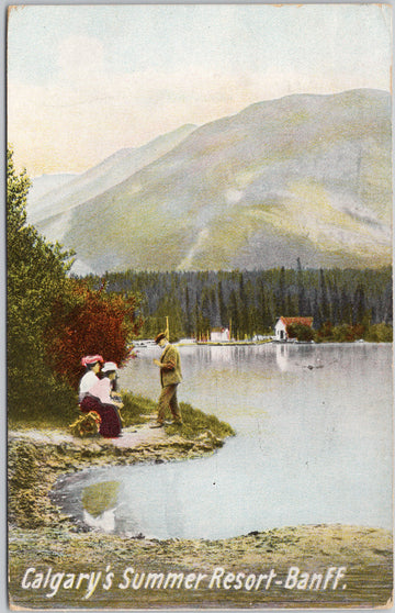 Banff Alberta Calgary's Summer Resort Bow River 1909 MacFarlane Postcard 
