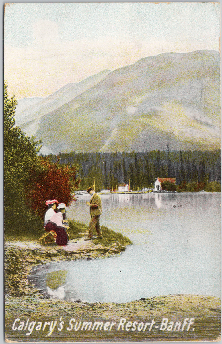 Banff Alberta Calgary's Summer Resort Bow River 1909 MacFarlane Postcard 