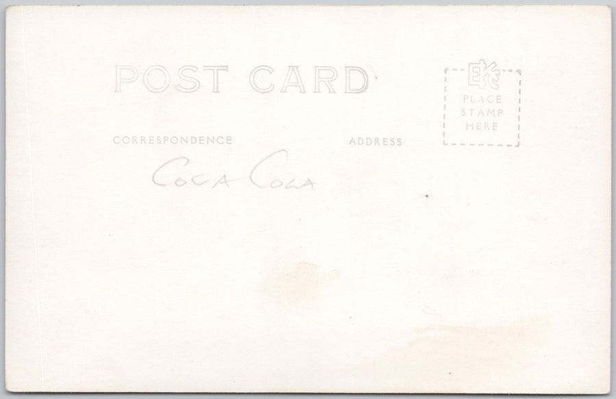 Spokane WA Street Scene Victoria Hotel Coca-Cola Sign Ellis RPPC Postcard SP22