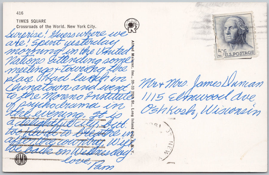 Times Square New York City NY Chevrolet Camel Pepsi-Cola Signs Postcard SP22