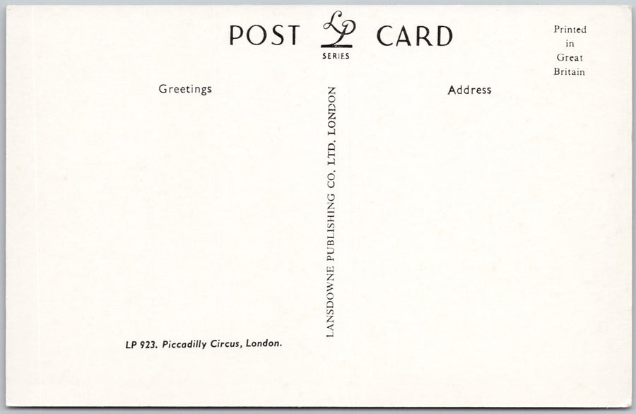 Piccadilly Circus London England Autos Red Bus Coca-Cola Players Sign Unused Postcard SP22