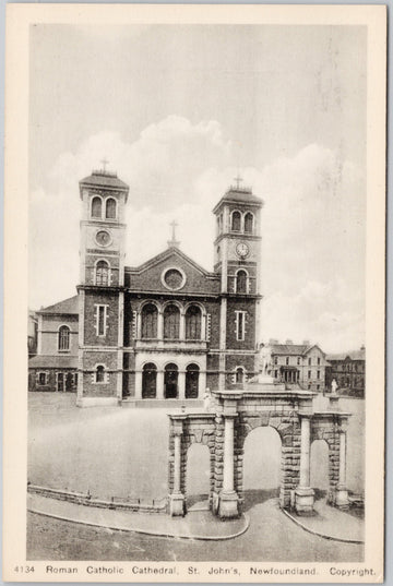 Vintage Roman Catholic Cathedral St. John's Newfoundland Litho Postcard