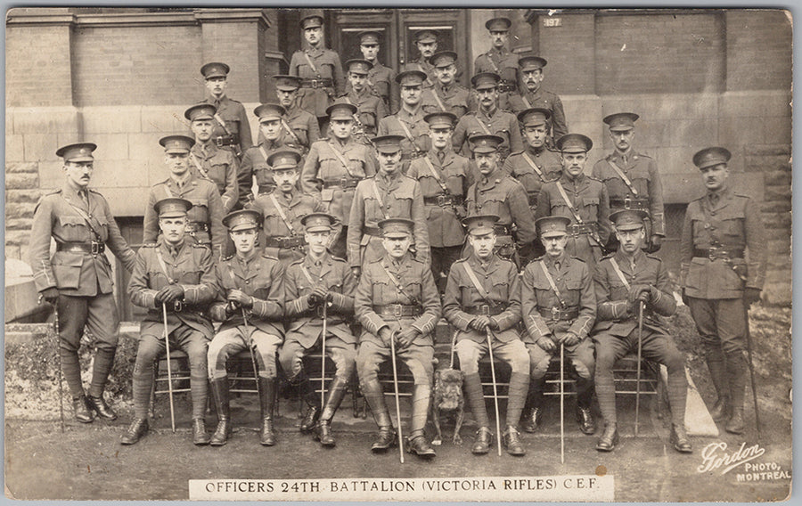24th Battalion Victoria Rifles CEF Officers RPPC Postcard Montreal WWI ...