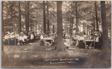 At Dinner Grace Church Trenton area Ontario 1908 Herington Postcard