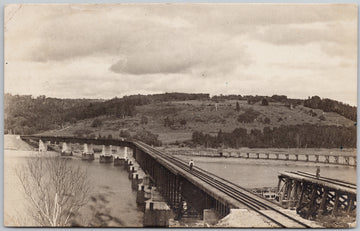 Bear River Bridge 1917 Smith's Cove NS Split Ring Cancel Postcard