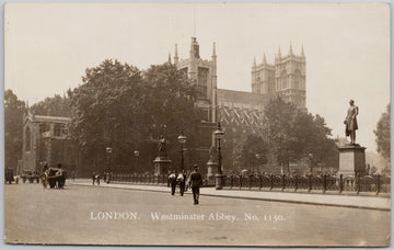 London Westminster Abbey No. 1150 Lewis Colonial Series RPPC Postcard 