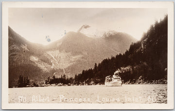Boat and Mt Albert Princess Louisa Inlet British Columbia Postcard 