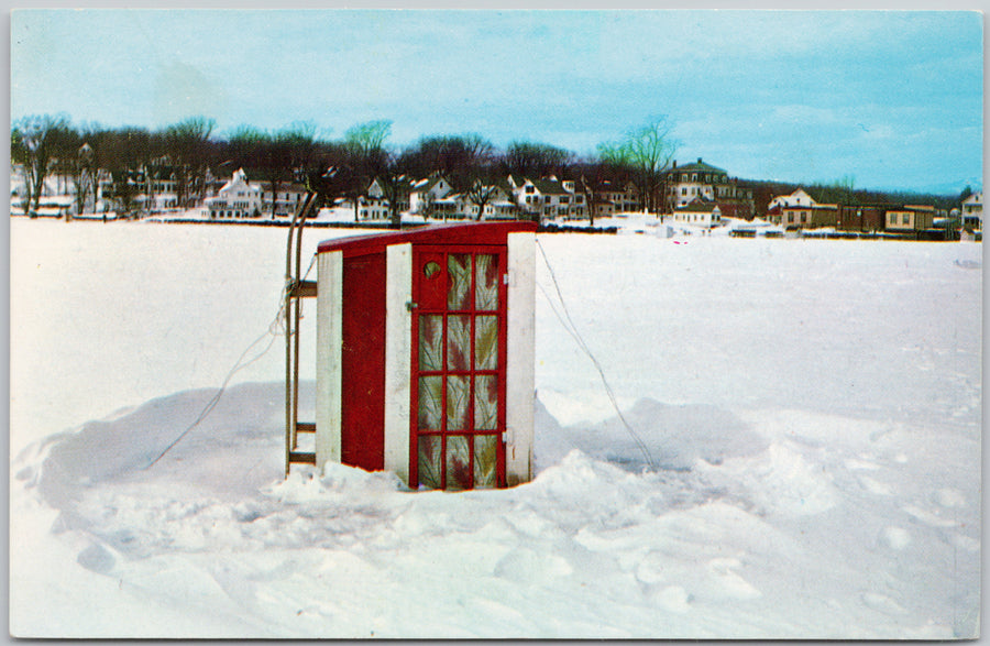 Bob-House Ice Fishing Structure Postcard 