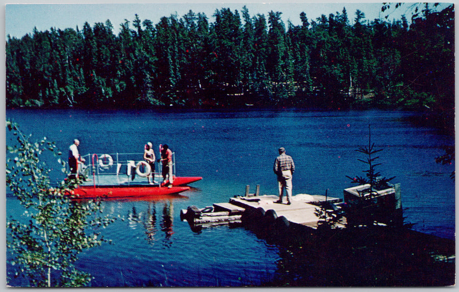 Brown's English River Ontario Pontoon Boat ON Postcard 