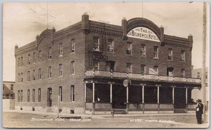 Brunswick Hotel Moose Jaw Saskatchewan Winnipeg Photo Co Napinka Postcard 