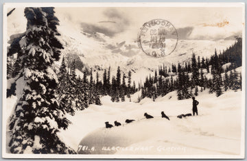 Byron Harmon # 781.A Illecillewaet Glacier BC Sled Dogs Glacier National Park British Columbia 1955 RPPC Postcard 