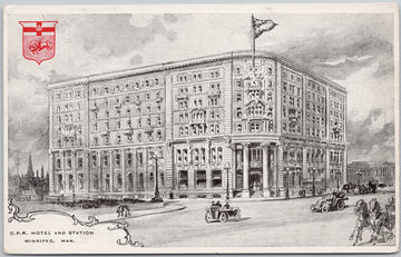 CPR Hotel and Station Winnipeg Manitoba Postcard 