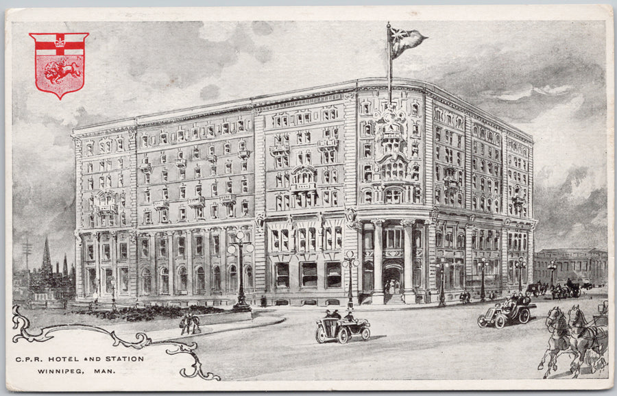CPR Hotel and Station Winnipeg Manitoba Postcard 
