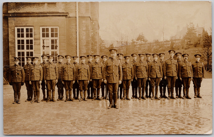 Canadian Soldiers Canada Military Men Unidentified Location Unused RPPC Postcard 