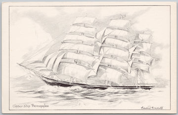 Clipper Ship 'Thermopylae' Sailing Boat Edward Goodall Artist Postcard