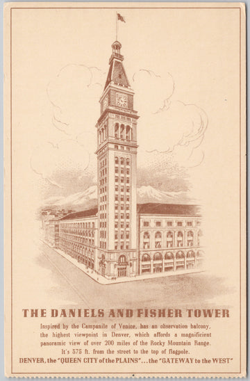 Daniels & Fisher Tower Denver CO Postcard 