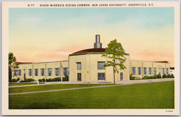 Dixon Mckenzie Dining Common Bob Jones University Greenville South Carolina Linen Postcard 