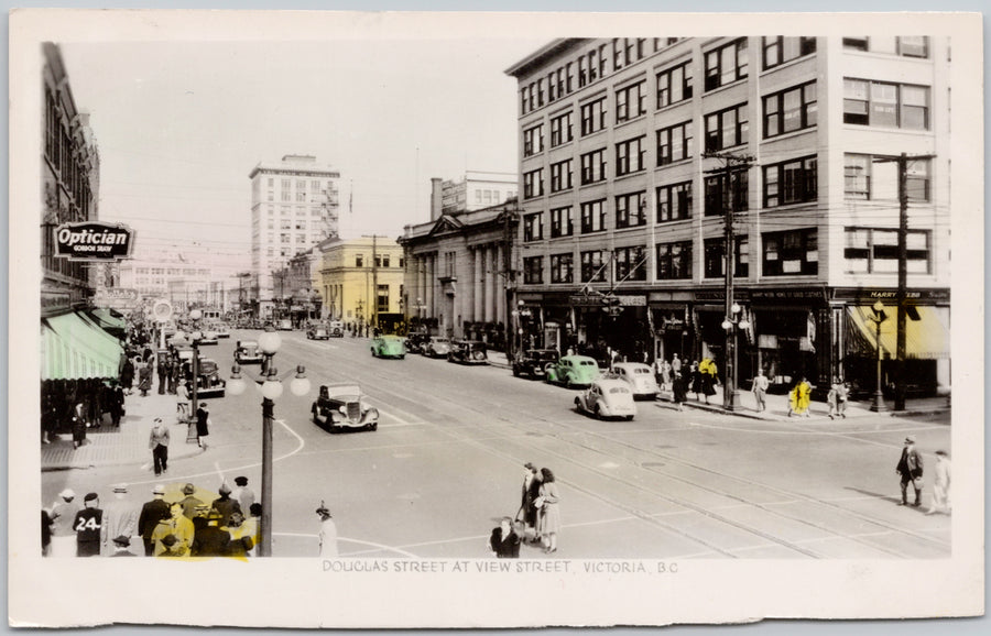 Douglas Street Victoria BC British Columbia Canada Gowen Sutton RPPC Postcard 