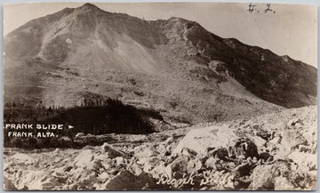 Frank Slide Frank Alberta RPPC Postcard 