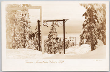 Grouse Mountain Chair Lift Vancouver BC British Columbia JC Walker RPPC Postcard 